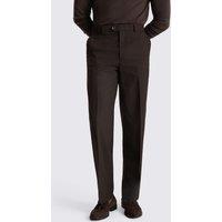 MOSS Relaxed Fit Flannel Stretch Suit Trousers Brown