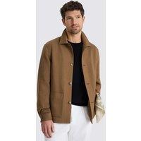 MOSS Cotton Linen Blend Shacket Brown
