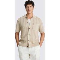 MOSS Regular Fit Cotton Rich Knitted Shirt Neutral