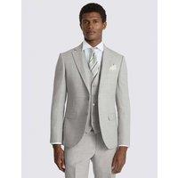 MOSS Slim Fit Wool Blend Marl Suit Jacket Light Grey