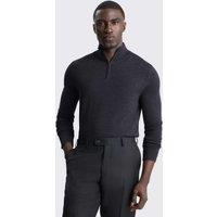 MOSS Merino Wool Rich Half Zip Jumper Charcoal