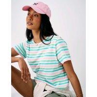 Crew Clothing Pure Cotton Striped T-Shirt White Mix