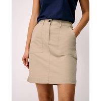 Crew Clothing Cotton Rich Chino Mini Utility Skirt Natural