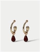 Natural Stone Drop Hoop Earrings