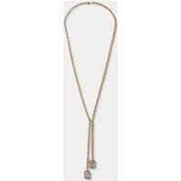 Autograph Cubic Zirconia Pendant Long Necklace Gold