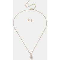 M&S 14ct Gold Plated Necklace and Earrings Gold