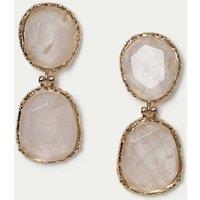 M&S Natural Stone Double Drop Earrings Gold