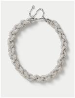 Multirow Tear Drop Chunky Chain Necklace