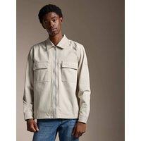 Boss Regular Fit Pure Cotton Overshirt Beige