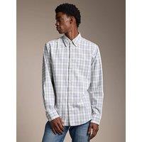 Boss Regular Fit Cotton Rich Checked Shirt White