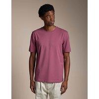 Boss TChup Contrast Logo T-Shirt in Stretch Cotton Burgundy