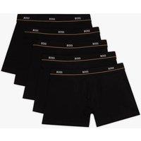 Boss 5 Pack Essential Cotton Rich Trunks Black