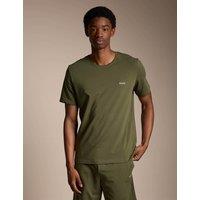 Boss Cotton Rich Crew Neck T-Shirt Khaki