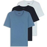 Boss 3 Pack Pure Cotton Crew Neck T-Shirts Medium Blue Mix