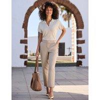 SOSANDAR Cotton Rich Belted Tapered Chinos Natural