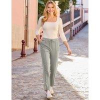 SOSANDAR Side Stripe Straight Leg Ankle Grazer Joggers Sage Mix