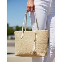 SOSANDAR Straw Tote Bag Natural