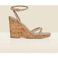 SOSANDAR Buckle Strappy Wedge Espadrilles Natural