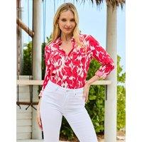 SOSANDAR Floral Collared Utility Shirt Pink Mix