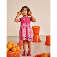 JoJo Maman Bb Cotton Blend Checked Cherry Dress (6 Mths-9 Yrs) Pink Mix