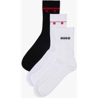 Hugo 3 Pack Cotton Blend Ribbed Socks White Mix