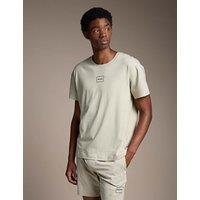Hugo Laze Cotton Rich Jersey Logo T-Shirt Beige