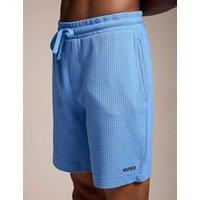 Hugo Cotton Rich Waffle Drawstring Waist Lounge Shorts Blue