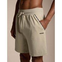 Hugo Cotton Rich Elasticated Loungewear Shorts Beige