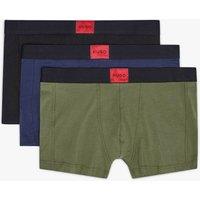 Hugo 3 Pack Cotton Rich Trunks Khaki Mix