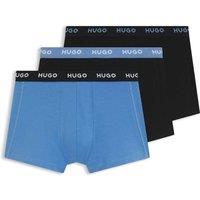 Hugo 3 Pack Pure Cotton Trunks Blue Mix