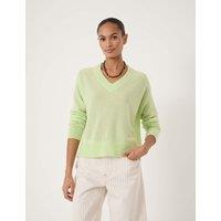 HUSH Cashmere Rich V-Neck Jumper Light Green