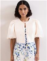 Phase Eight Collarless Cropped Jacket Cream