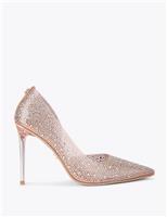 Crystal Embellished Stiletto Heel Court Shoes