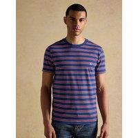 Joules Pure Cotton Striped Crew Neck T-Shirt Navy Mix