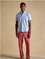 Joules Regular Fit Striped Short Sleeve Oxford Shirt Blue Mix