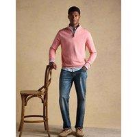 Joules Pure Cotton Half Zip Jumper Pink
