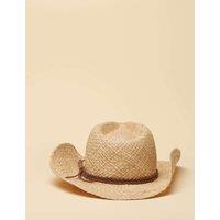 Joules Western Straw Fedora Hat Neutral