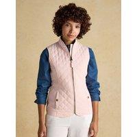 Joules Showerproof Quilted Zip Through Gilet Pink