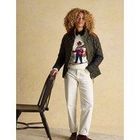 Joules Showerproof Diamond Quilted Coat Khaki