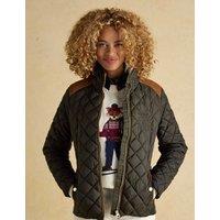 Joules Showerproof Diamond Quilted Coat Khaki