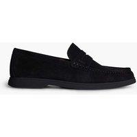 Boss Suede Slip On Loafers Dark Blue