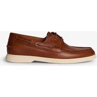Boss Leather Boat Shoes Brown