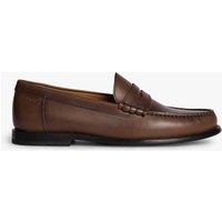 Boss Leather Slip On Loafers Dark Brown