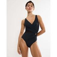 Triumph Summer Twist Padded Tummy Control V-Neck Swimsuit (B-E) Black