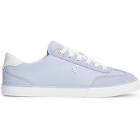 Tommy Hilfiger TH Chic Leather Lace Up Monogram Trainers Blue