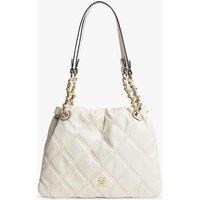 Tommy Hilfiger Feminine Faux Leather Quilted Mini Tote Bag Cream