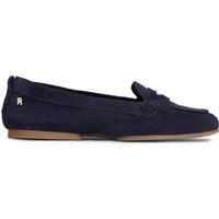 TOMMY HILFIGER TH Flex Suede Slip On Ballerina Loafers Dark Navy