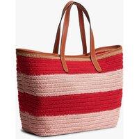 Tommy Hilfiger TH Nautical Pure Cotton Striped Tote Bag Pink Mix