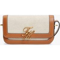 Tommy Hilfiger Script Canvas Cross Body Bag Brown Mix