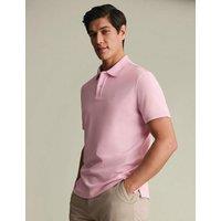 Charles Tyrwhitt Cotton Rich Pique Polo Shirt Light Pink